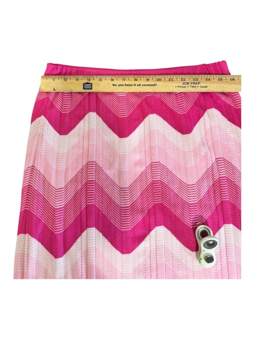 Ming Wang Pink Chevron Knit Maxi Skirt Size M - Zig Zag Pattern Long Midi | NWT - Picture 9 of 12